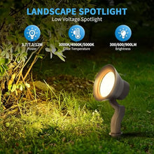 mw 16-Pack Low Voltage Landscape Lighting, 3.7W/7.3W/12W, 3000K-5000K Adjustable, 900LM 12-24V AC/DC, Wet Location, Landscape Spotlights Outdoor for Garden Yard Tree Flag, Bronze, ETL Listed