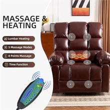 KTYUERGHK Oversized Faux Leather Power Lift Recliner with Massage Heat