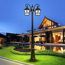 Lights Outdoor Outdoor Lighting Fitting European Victoria Glass Lantern Path Street Light IP55 Waterproof Outdoor Landscape Pole Lamp High Antique Patio Community Swimming Pool Column Lamp Post Light