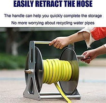 Portable Garden Hose Reels,Stainless Steel,Wall Mount Hand Crank Hose Reel Holder,Easy to Use,for Garden