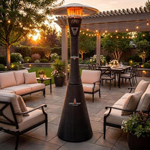 LAVA Heat Italia PALERMO PRO T-LINE 7.3 ft. Liquid Proprane Patio Heater - 44000 BTU - Commercial Flame - Triple Protection - Solid Steel - 36 sq. ft. Coverage Area - Bronze Wicker