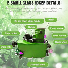 Electric Glass Edging Machine, Portable Small Glass Edger, Glass Grinder Tool, 800W Electric Glass Grinding Edging Machine for Straight Round Bevel Edge w/8 Diamond Wheels & 2 Polishing Wheels Green