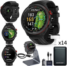 Certified Brands Garmin Approach S70 Golf Smartwatch AMOLED Display Shot Execution/Putt Alignment Golfing System with Approach CT10 Full Kit Club Tracking System (14 Sensors) and Signature Stand Power Bundle 47mm - Black