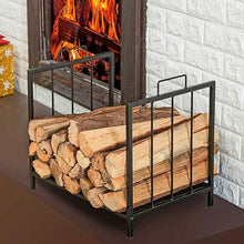 EliteBloom Small Compact Firewood Log Rack, 17-Inch Heavy-Duty Iron Wood Holder for Indoor Fireplace, Stove & Outdoor Fire Pit