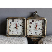 ERTTGWGF Vintage Double Sided, Iron Metal Frame Wall-Mounted Antique Retro Clock, Look Train Station Bracket Clock for Patio, Garage, Outdoor Area