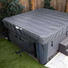 The Cover Guy Rolling Hot Tub Cover | Lightweight + Durable Spa Cover Replacement | Fits Rounded Square Tubs with 84" Sides, 8" Corners, and 4.5" Skirt | Gray WeatherShield