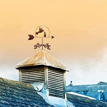 House Decor Wind Vane Weathervane Mount Garden Yard Decoration, Outdoor Stainless Steel Weather Vane Farm Wind Direction Indicator Measuring Tool, Bird and Roses
