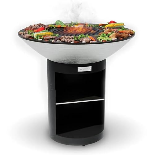 ARTEFLAME 40" Charcoal BBQ Grill, Griddle, and Fire Pit Bundle | Gourmet Outdoor Cooking Essential Set | Steakhouse Searing (Black Platinum Classic Storage Base With 2 Accessories) MADE IN USA