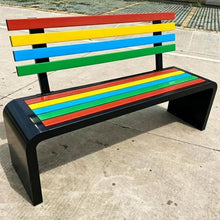 Vttui U-Shaped Outdoor Bench, Patio Bench, with Backrest 100