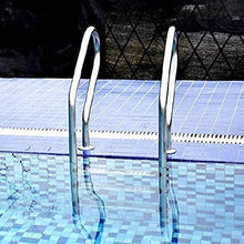 Swimming Pool Ladder 304 Stainless Steel Swimming Pool Ladder with 3-Layer Anti-Skid Ladder Water Park Ladder no Embedded/Silver / 54×58×150cm (Silver 54×58×150cm)