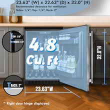 Summit 24" Built-In Refrigerator, Stainless Steel Wrapped - AL54CSSLHD