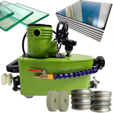 Glass Grinder Grinding Edging Machine, Portable Small Glass Edger, Electric Glass Edging Machine, Straight Round Bevelled Glass Edging Grinder,Glass Acryl Marble Ceramic Polishing Machine Green