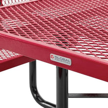 Global Industrial 46" Square Picnic Table with Backrests, Expanded Metal