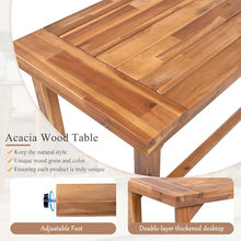 WZONICE98 3-Piece Outdoor Bar Set Acacia Wood Patio Bar Table and 2 Stools with Cushions High Top Outdoor Furniture for Backyard Poolside 400 lbs Capacity Stools Beige