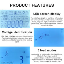 Heavy-Duty Performance 16000W MPPT Boost Solar Wind Controller - Real-Time LCD Monitoring & Auto-Protection for 12V/24V/48V Power Systems(24V)