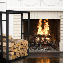 EliteBloom Heavy Duty House-Shaped Firewood Rack, Indoor & Outdoor Metal Log Storage Stand for Fireplace, Patio, Deck (100X25X150Cm)