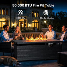 51” Outdoor Propane Fire Pit Table, 50000 BTU 4-in-1 Gas Fire Pits, Gray