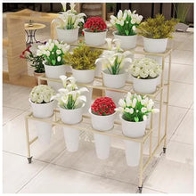 WXFJHH Flower Display Stand with Flower Buckets, Movable Plant Cart Shelf Cut Flowers Container Shelf, Florist Plant Display Shelves Flower Shelf Ladder, Florist Bouqu(Bucket-75×60×88cm)