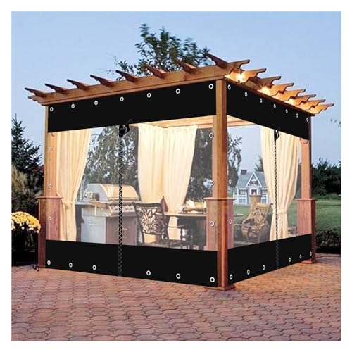 IBOWZ Clear Duty Gazebo Tarpaulin Garden Rainproof Clear Tarpaulin Pergola Curtains Waterproof Vinyl PVC Tarp 100% Waterproof Outdoor Courtyard Plant Cover