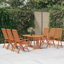 LASWWQMRF Set of 6 Folding Patio Chairs Solid Eucalyptus Wood Seating