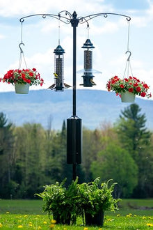 Raccoon Buster Guardian Pole for Bird Feeders/Planters, Raccoon-Proof, w/Bullseye Level and Torque Bar, Heavy Duty, 1.5-inch Diameter, 8ft Installed
