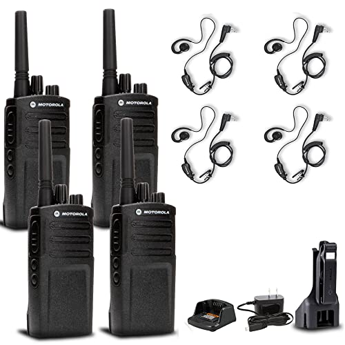 Motorola Solutions 4 x RMV2080 On-Site 2-Way Business Radio with 4 x HKLN4604 PTT Earpiece