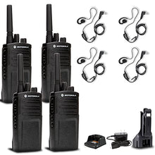 Motorola Solutions 4 x RMV2080 On-Site 2-Way Business Radio with 4 x HKLN4604 PTT Earpiece