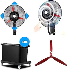 Industrial Oscillating Misting Fan,Movable Floor Fan With Weighted Base For Outdoor Use, Copper Motor,Prevent Water Ingress/Prevent Leakage/Prevent Falling Off Plug,120 D,Lifting Mist Fan-65cm