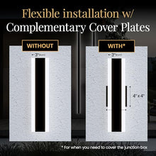 MOD LIGHTING Haylen Wired LED Outdoor Wall Light (1-Pack), 94" Water Resistant Outdoor LED Sconce, Remote Dimming Modern Wall Sconces for Patio, Garage, Black