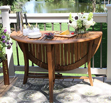 Outdoor Interiors Round Folding Table, 48-Inch, Brown