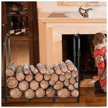 Enpvneer Firewood Rack Holder, Heavy Duty Fire Wood Stand for Fireplace, Outdoor Indoor Firewood Rack Holder for Fireplace Wood Storage, Black