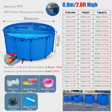 2/ 2.6/ 3.3/ 4 Foot Deep Round Frame Above Ground Swimming Pool Set, Heavy Duty Backyard Family Swimming Pool Outdoor with Repair Patch, Hard Plastic Pools/Bathing Tub(4924L/1301GAL - 2.8X0.8M (D X H)