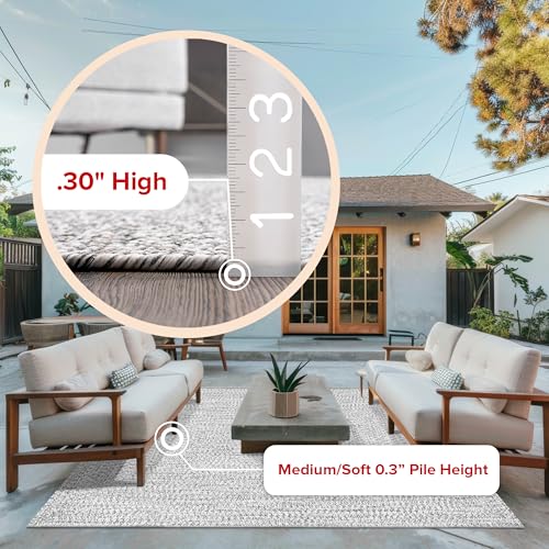 nuLOOM Braided Indoor/Outdoor Area Rug 12' x 18' Wynn Salt and Pepper
