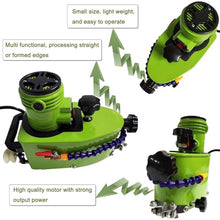 WEIMILOR Portable Small Glass Edger, Electric Glass Edging Machine, DIY Diamond Glass Art Corner Grinding Edging Machine, Polish Edge Machine for Plane,Curve, Rounded Corner w/8 Diamond Wheels,Green