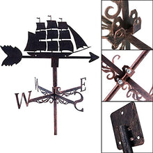 Metal Sailboat Weathervane Outdoor Measuring Tool Iron Weather Vane Garden Weathercock Stainless Steel Wind Direction Indicator Durable Wind Vane Garden Courtyard Decoration Sailboat (Sailboat)