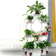 Plant Stand 8 Tier Metal Flower Pot Stand Indoor Outdoor Plants Multiple Tiered Iron Durable Plant Shelf Creative Simple Plant Rack Heavy Duty Flower Display Rack For Corner Patio Living Room
