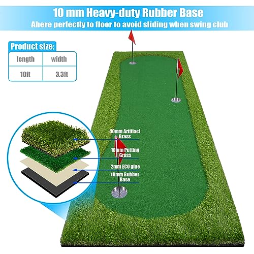BOBURN Golf Putting Green Mat 3.3x10ft
