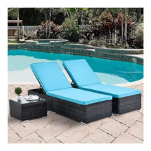 UOPYNE 2 PCS Sunbathing Beach Chaise Lounge Chair Outdoor, All-Weather PE Rattan Patio Chaise Lounge Chair Pool Chairs, Patio PE Wicker Outdoor Lounge Chairs, Wicker Poolside Lounge Chair