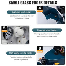 Electric Small Glass Edging Machine,Edge Glass Grinding Machine 8000r/Min,Portable Glass Edger,Wheel Straight Round Bevel Edge Grinder Polishing Edge Machine,5mm