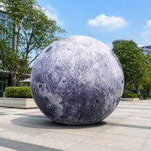 LED Lighted Inflatable Moon Balloon, Hanging Airtight PVC Moon Ball for Space Theme Party, Event Decoration and Festival Display (8.2 FT (98.4"))