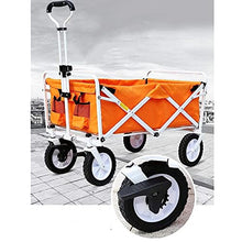 Lortix Heavy-Duty Folding Garden Trolley 4-Wheel Multifunctional Shopping Cart for Outdoor Camping & Fishing 150Kg Capacity Portable Khaki Pull Wagon