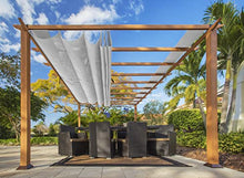 Paragon Outdoor 11' x 16' Florence Aluminum Pergola with Gray Canopy