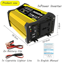 OLONETO 3000W DC 12V to 220V/110V AC Inverter＋100W18V Folding Solar Panel＋50A Solar Charge Controller Suitable for RV Home Off-Grid System Solar Power Bank Off-Grid Solar Kit(Yellow,12V-110V)