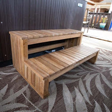 Ash & Ember Grade A Teak Hot Tub Steps, 2-Tier Spa Steps, All-Weather Hot Tub Stairs, Steps for Hot Tub, Spa, Shower, and Steam Room