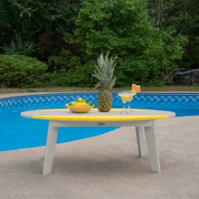 highwood Shoreline Surfboard Coffee Table, Cove Gray/Sunbeam Yellow