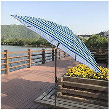 ARGENTFLUX 9ft/270cm Large Garden Parasol Round Outdoor Patio Umbrella with Tilt and Crank, Sun Shade Parasol, Green/White Stripes