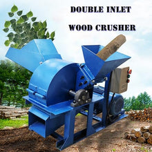 HQHAOTWU Wood Chipper Branch Crusher Sawdust Mulcher Double Hoppers Heavy Duty Chipper Shredder for Wood Branch Leaves Halm Straw 220V Single-Phase
