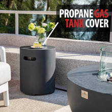 AMS 44" Round Concrete Propane Gas Fire Pit Table Bowl (Dark Gray, Bundle)