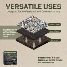 Dewitt UltraWeb 3000 Ground Cover Mat, 4 x 300 Feet, Rolled, Black, 4-Pack