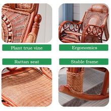 Balcony Rattan Backrest Armchair, Hand-Woven Rattan Mat Seat, Suitable for Outdoor Garden Balconies, with Coffee Table(Red,160 * 100 * 68cm)